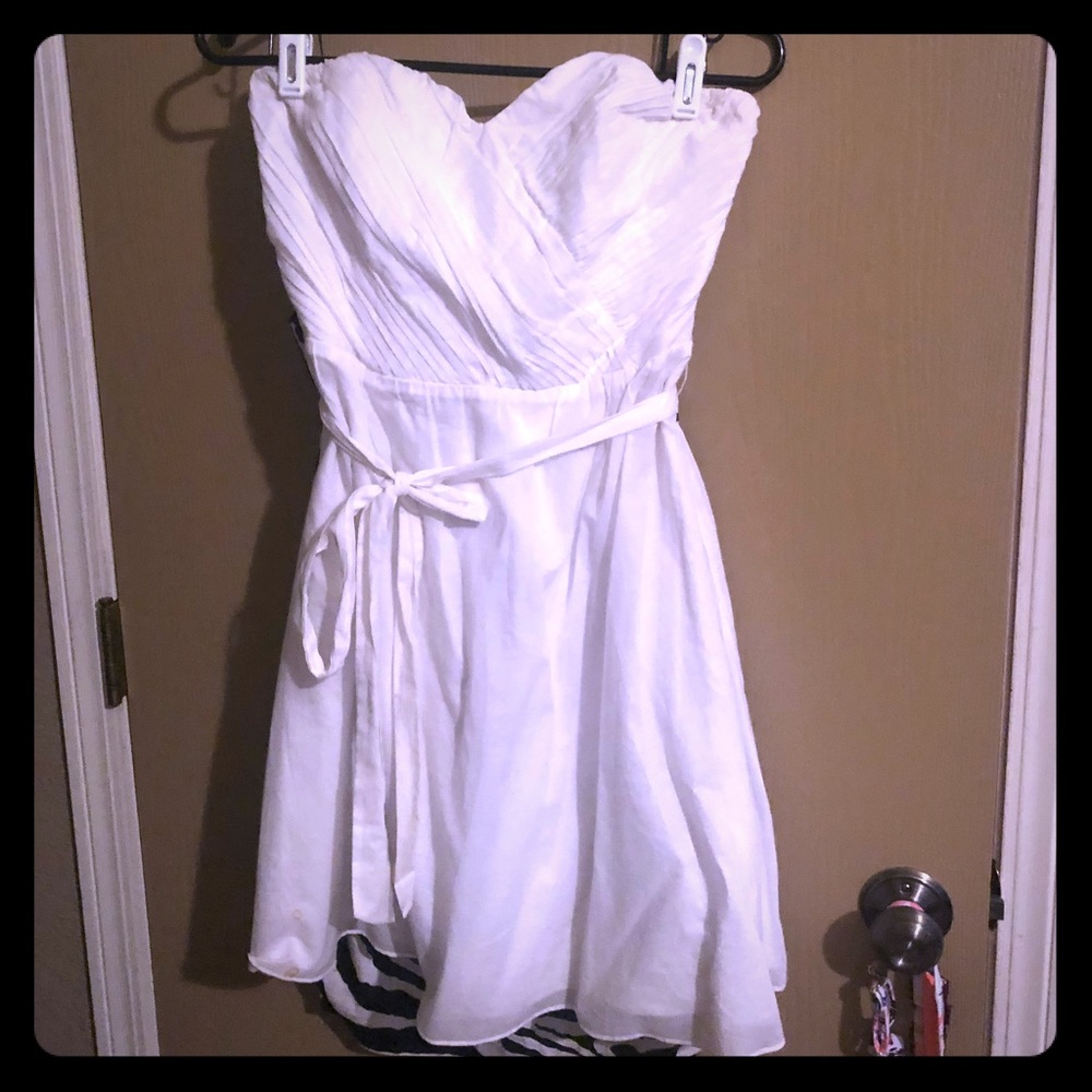 White Express Strapless Cocktail Dress